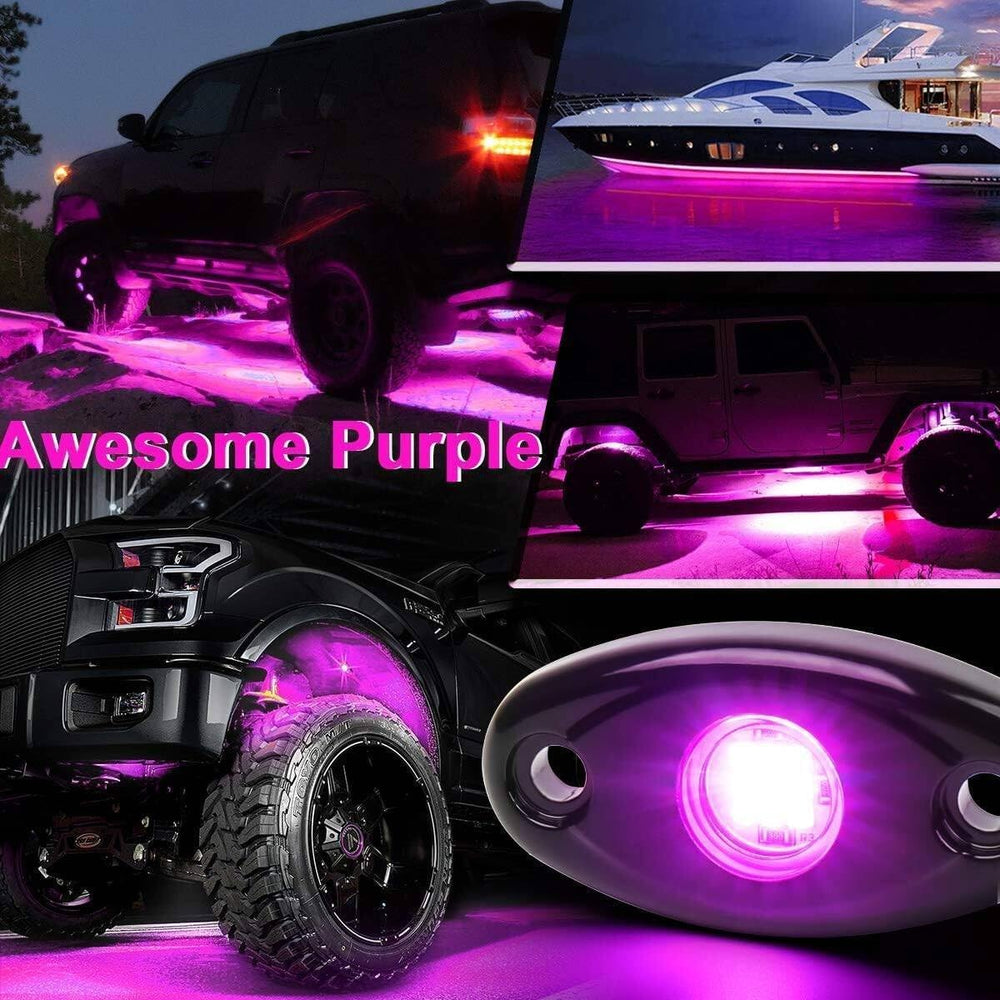 16pods Purple Pink Rock Lights Dc 12v with Switch Kit for Trucks Utv ATV IP68...
