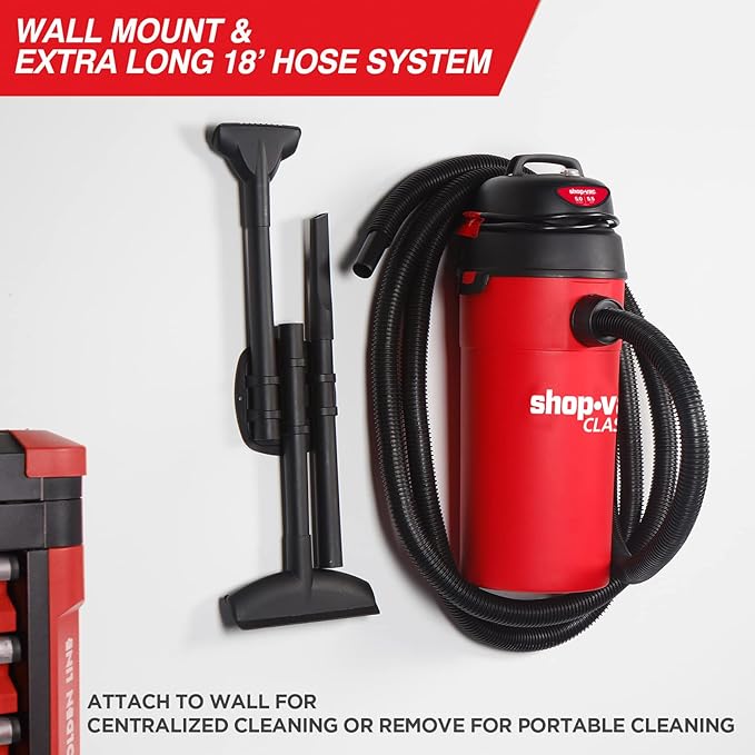 Shop-Vac 5 Gallon 5.5 Peak HP Wet/Dry Vacuum, Wall Mountable Compact Shop Vacuum