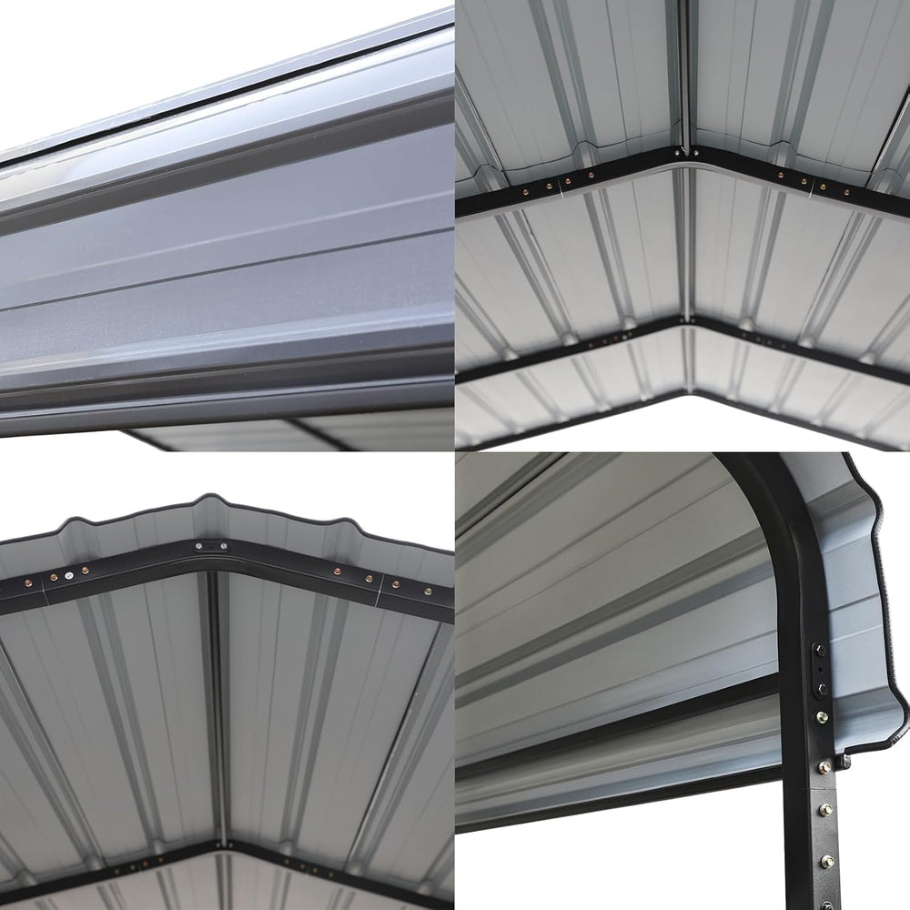GREEN PARTY 12x25 ft Metal Carport Heavy Duty Frame Canopy Garage Shelter