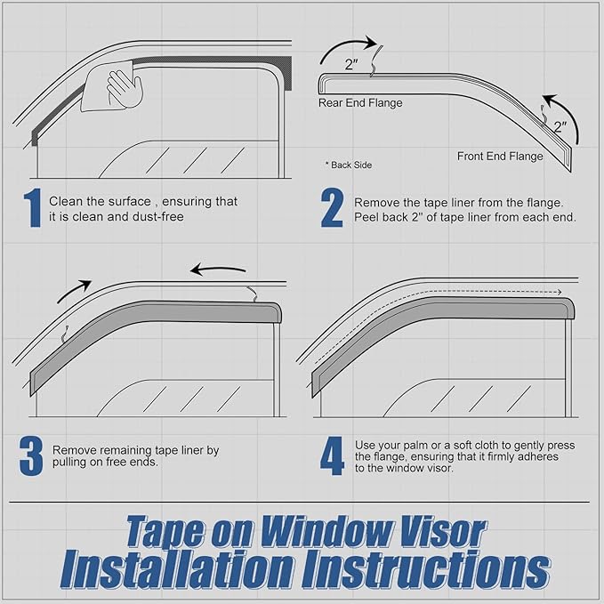 Auto Dynasty 4Pcs Carbon Fiber Pattern Window Visors Compatible