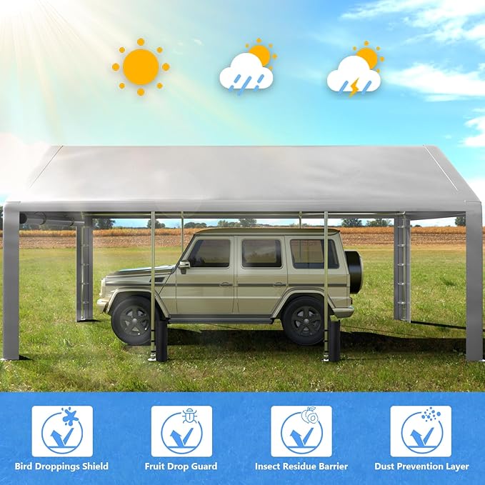 Carport 10x20 ft Heavy Duty