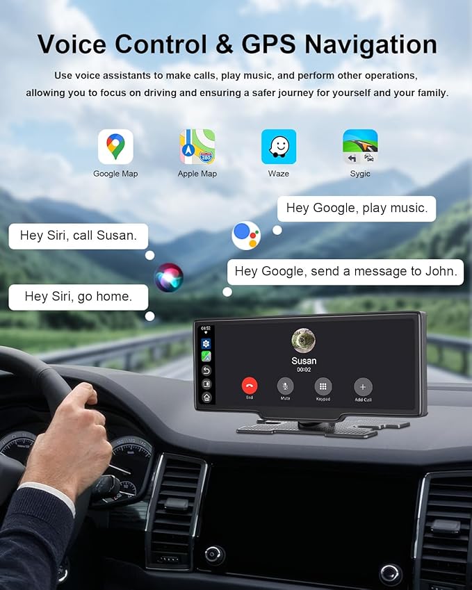 Carplay Screen for Car, 10.26’’ HD Wireless Apple Carplay & Android Auto ...