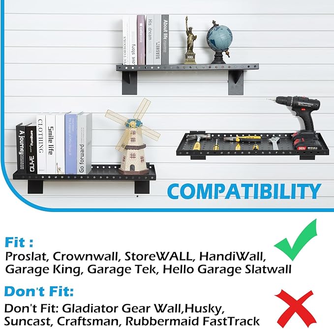 Slatwall Shelves 24x10 Inch, Slatwall Accessories