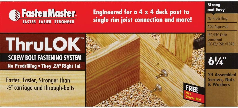 FastenMaster FMTHR614-24 ThruLOK Screw Bolt Fastening System, 6-1/4 Inches, 2...