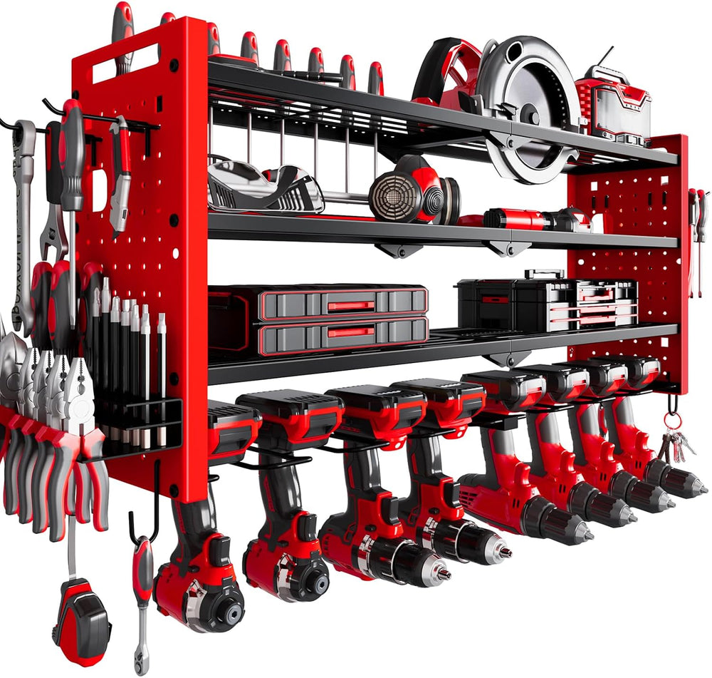 Power Tool Organizer Wall Mount, Cordless Drill Organizer, 4 Layers Large