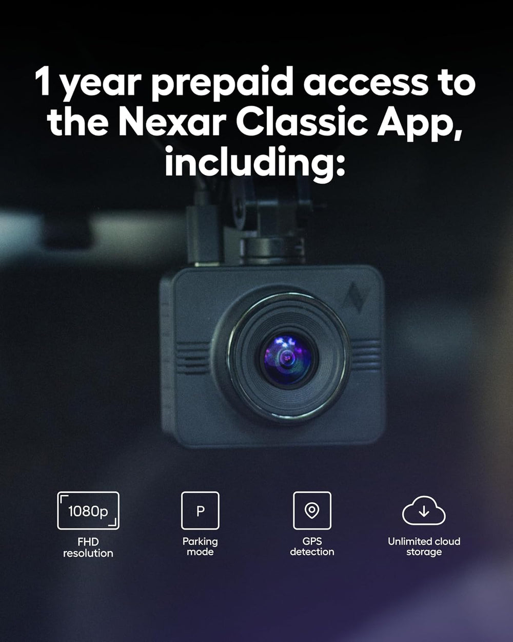 Nexar Beam GPS Dash Cam - 1 Year Nexar App Subscription Included - Unlimited ...