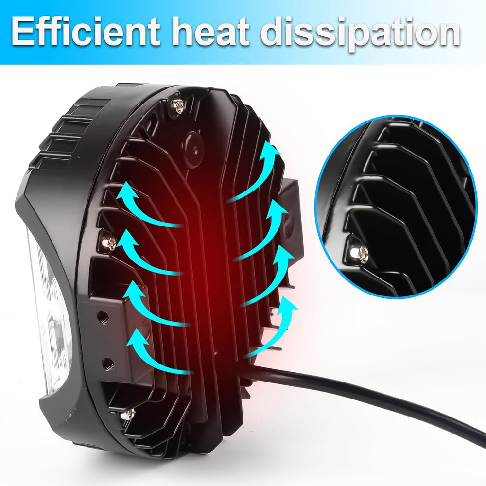 LIGBT 4PCS 7 Inch Amber Round LED Offroad Lights 90W Amber Yellow Off Road Li...