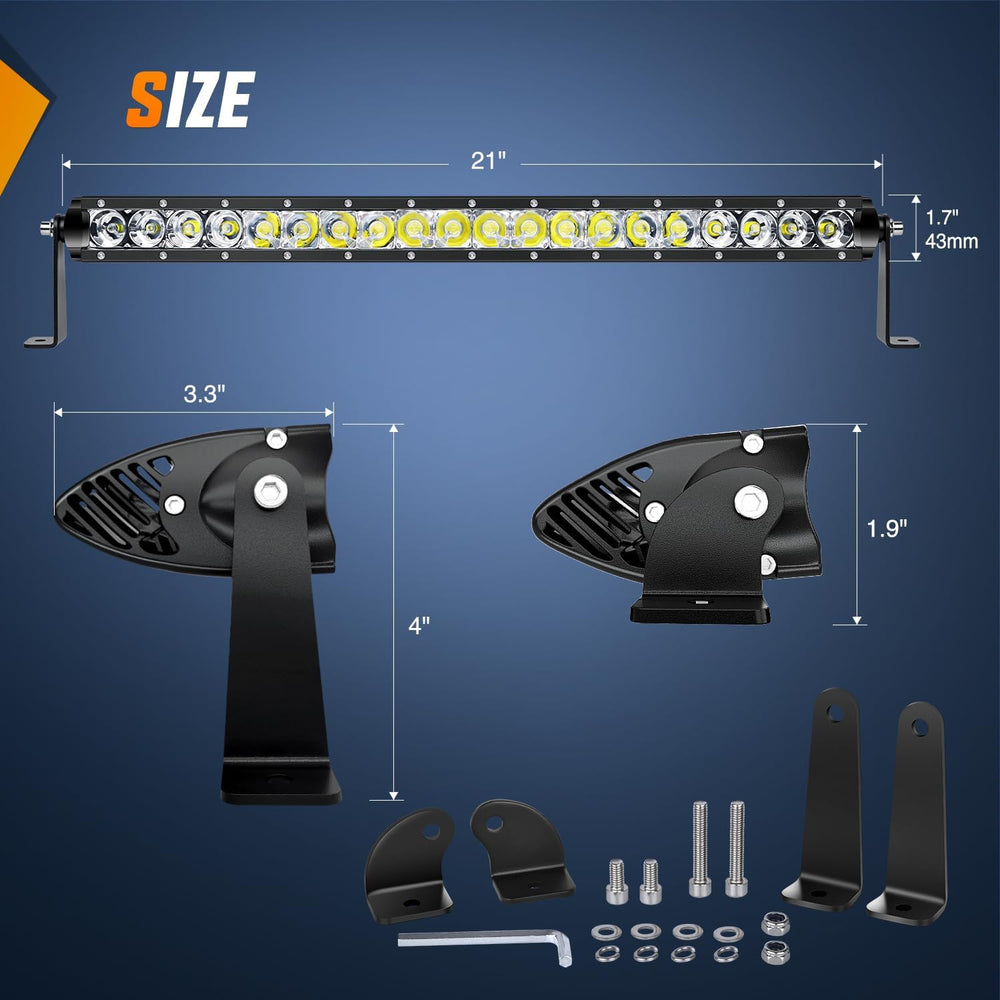 Nilight LED Light Bar 21inch 100W Spot Flood Combo Super Slim 9000LM Off Road...