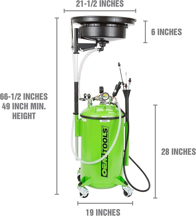 OEMTOOLS 24862 21 Gallon Oil Drain Vacuum and Extractor, Automotive Oil
