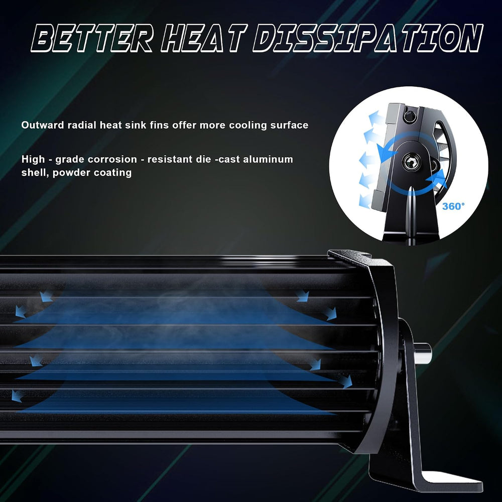 52Inch 300W Curved LED Light Bar White/Amber Flasing Six Strobe Modes