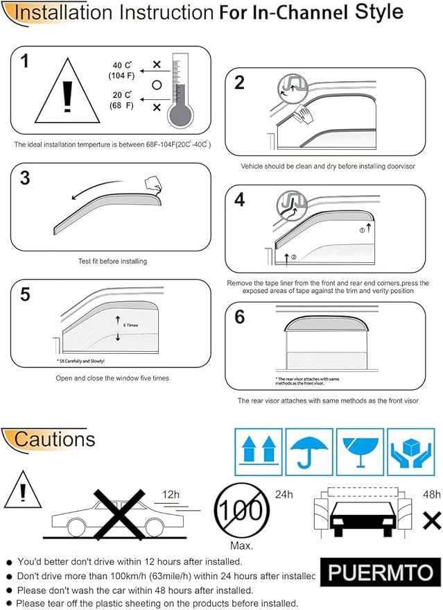 Side Window Visor Wind Deflector, 1994-2010 Mazda B2300/B4000, 1994-2008 Mazda
