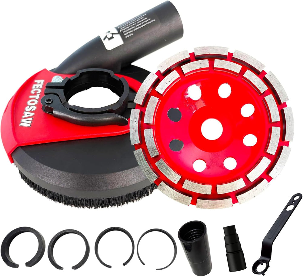 Dust Shroud for Angle Grinder with Diamond Grinding Cup Wheel, 4.5–5 Inch &am...