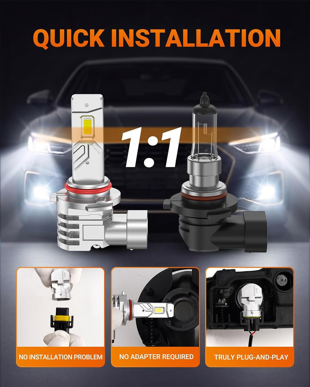 SEALIGHT H10 LED Fog Light Bulb, 40000 Lumens 6500K Cool White Light, Super B...