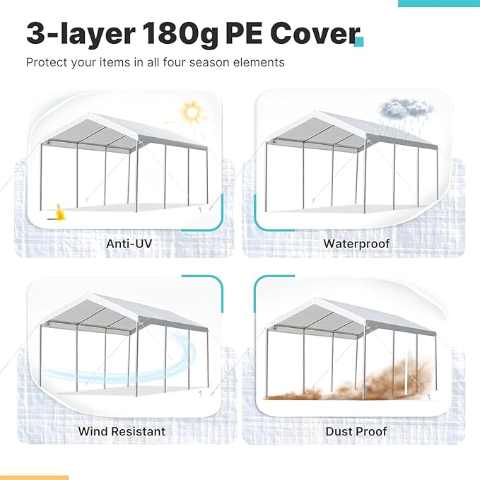 Upgraded Carport Replacement Canopy Cover