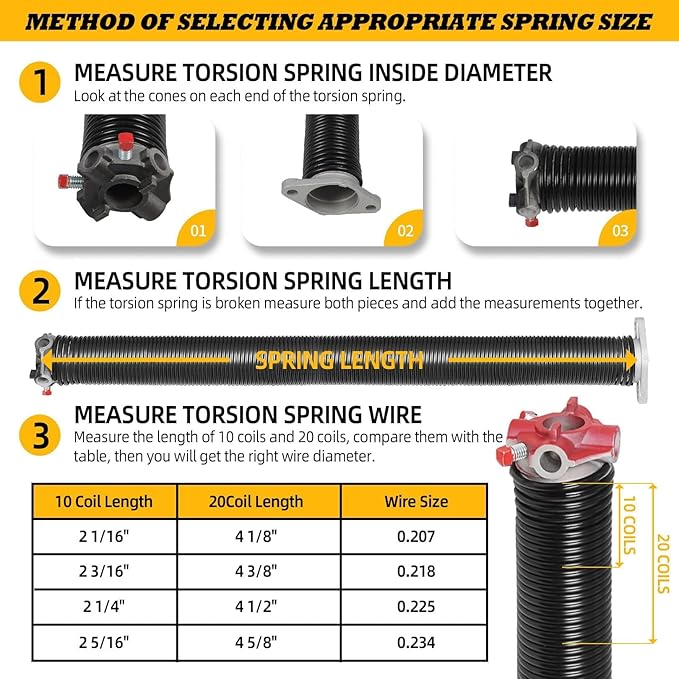 Pair of 2"Garage Door Torsion Springs Set