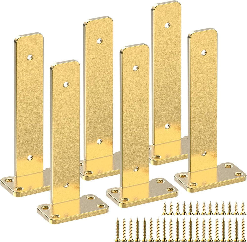 Gold Heavy Duty Iron Shelf Brackets,6 inch,Floating Brackets Upgraded, Heavy ...