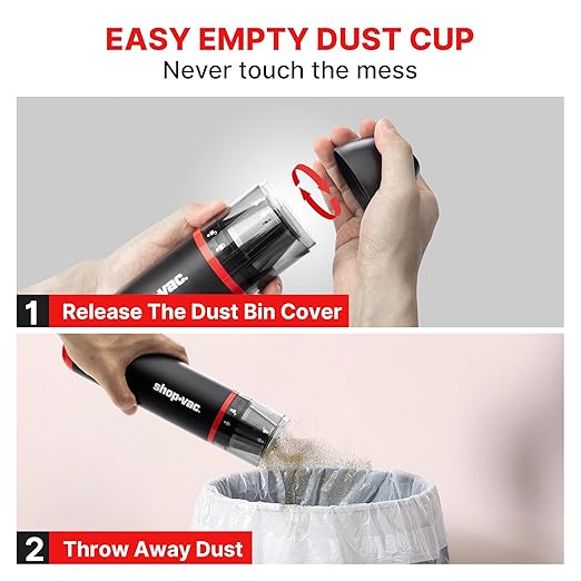 Shop-Vac Car Vacuum Cordless, 14000Pa 2-in-1 Blow/Suction Portable Air Duster