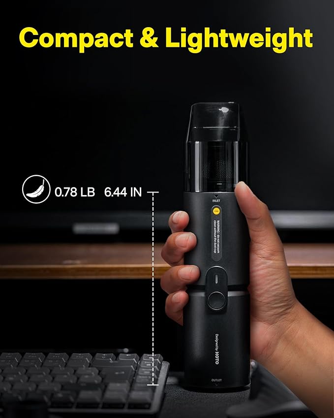 HOTO Handheld Vacuum Cleaner Cordless, Desk Vacuum Cleaner Compressed Electric