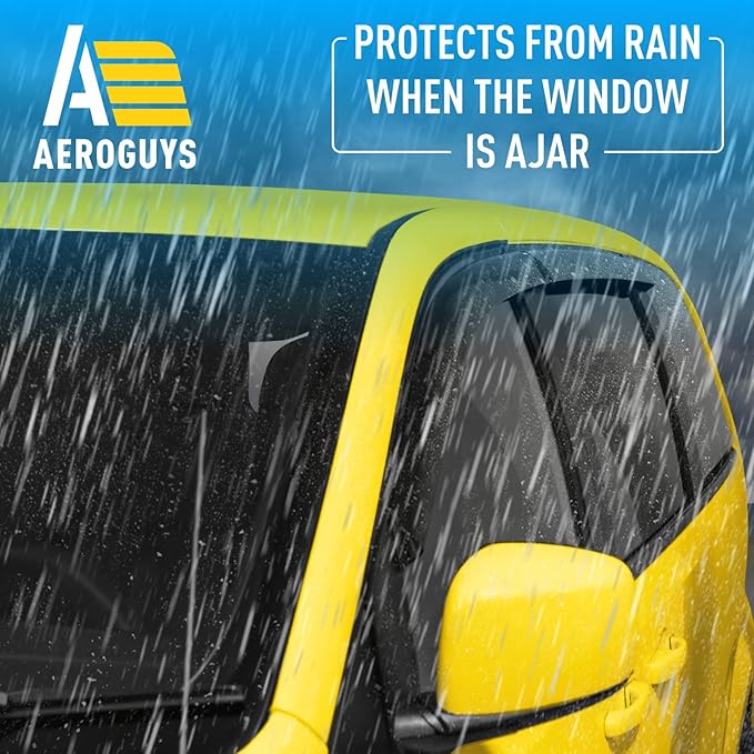 Extra Durable Window Deflectors Tape-On Window Visors Rain Guards Fit (4pcs)