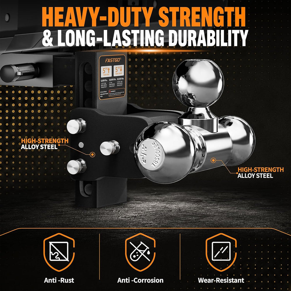 Fastgo Trailer Hitches - Fits 2.5" Receiver, Adjustable Trailer Hitch Ba...