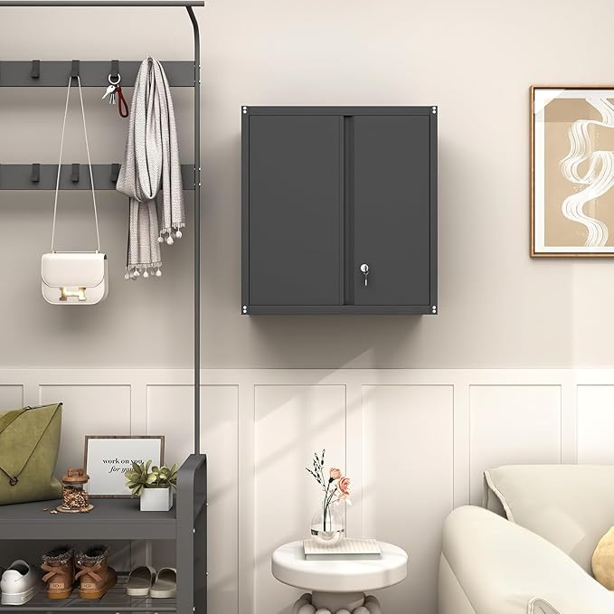 GREATMEET Locking Metal Wall Cabinets