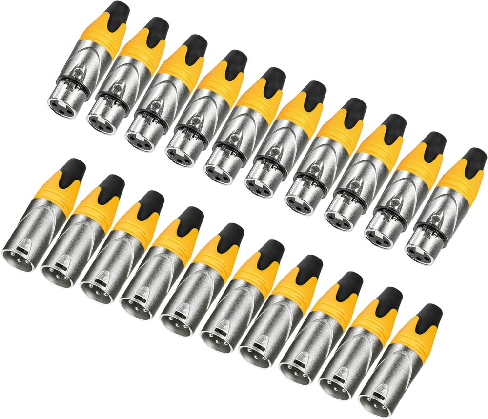 MFL. 3-Pin XLR Cable Connector Male and Female with Nickel Housing and Silver...