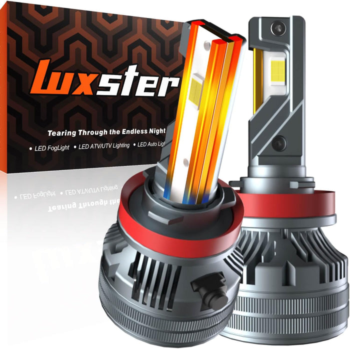 LUXSTER Punisher H11 H9 LED Bulbs, H8 H16 Foglight, 40000LM Ultra Bright (2 Pack)