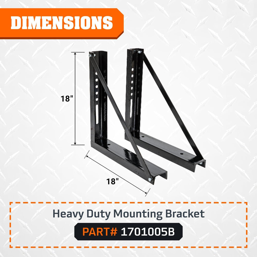 Buyers Products 1701005B Underbody Truck Box Brackets 18 x 18 In Black