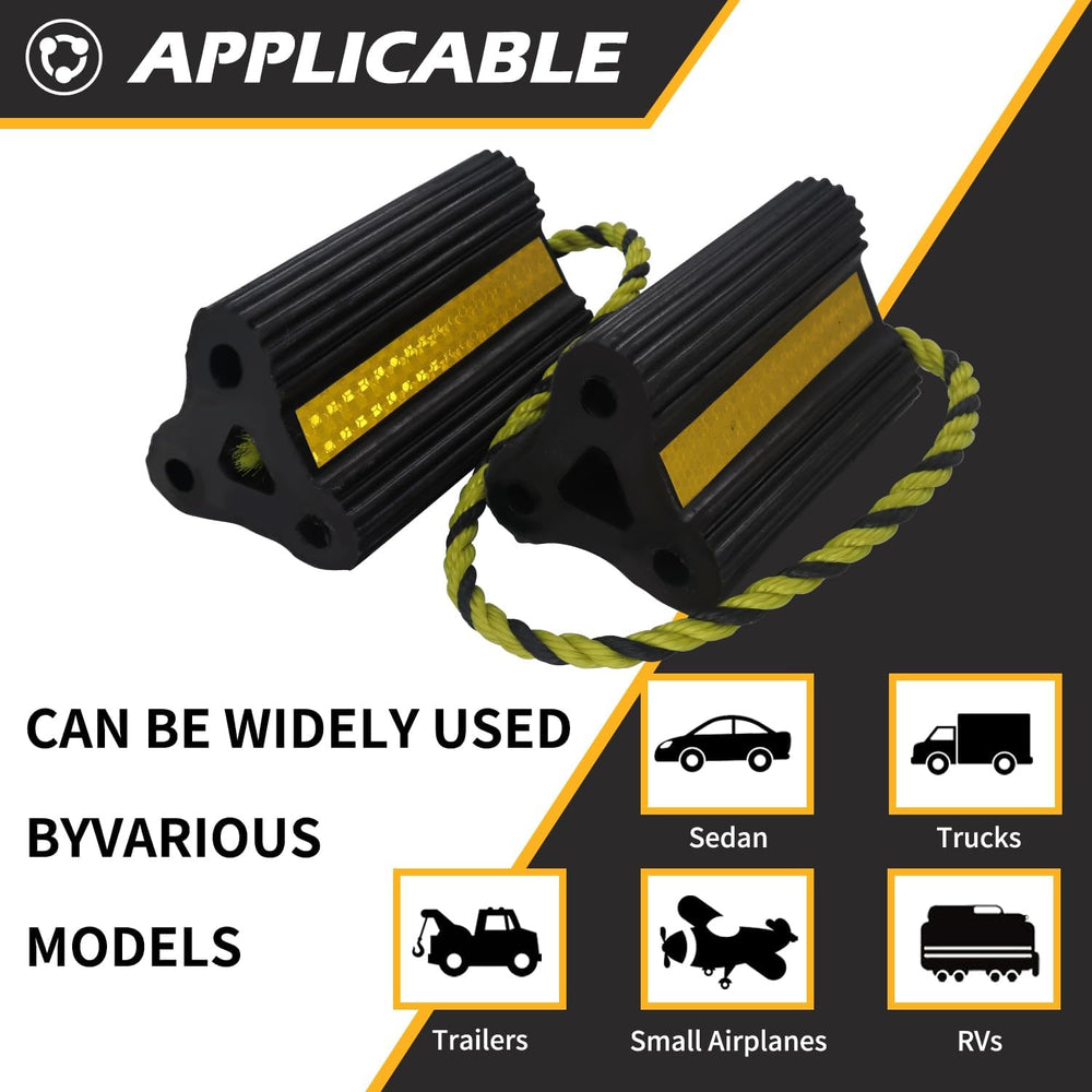 Wheel Chock for RV Trailer Camper Truck Car 2pair 4pack with Rope
