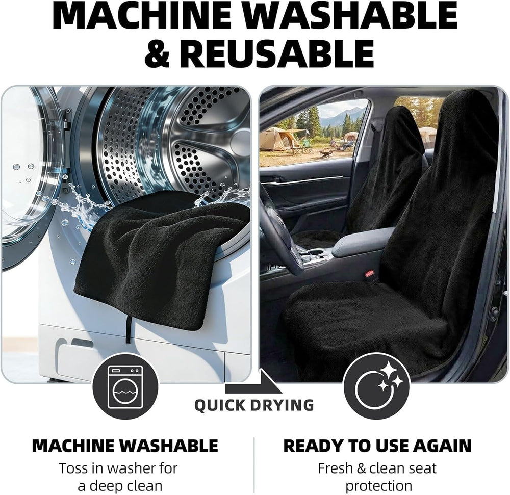Leader Accessories Waterproof Towel Car Seat Cover, Front Bucket, Black