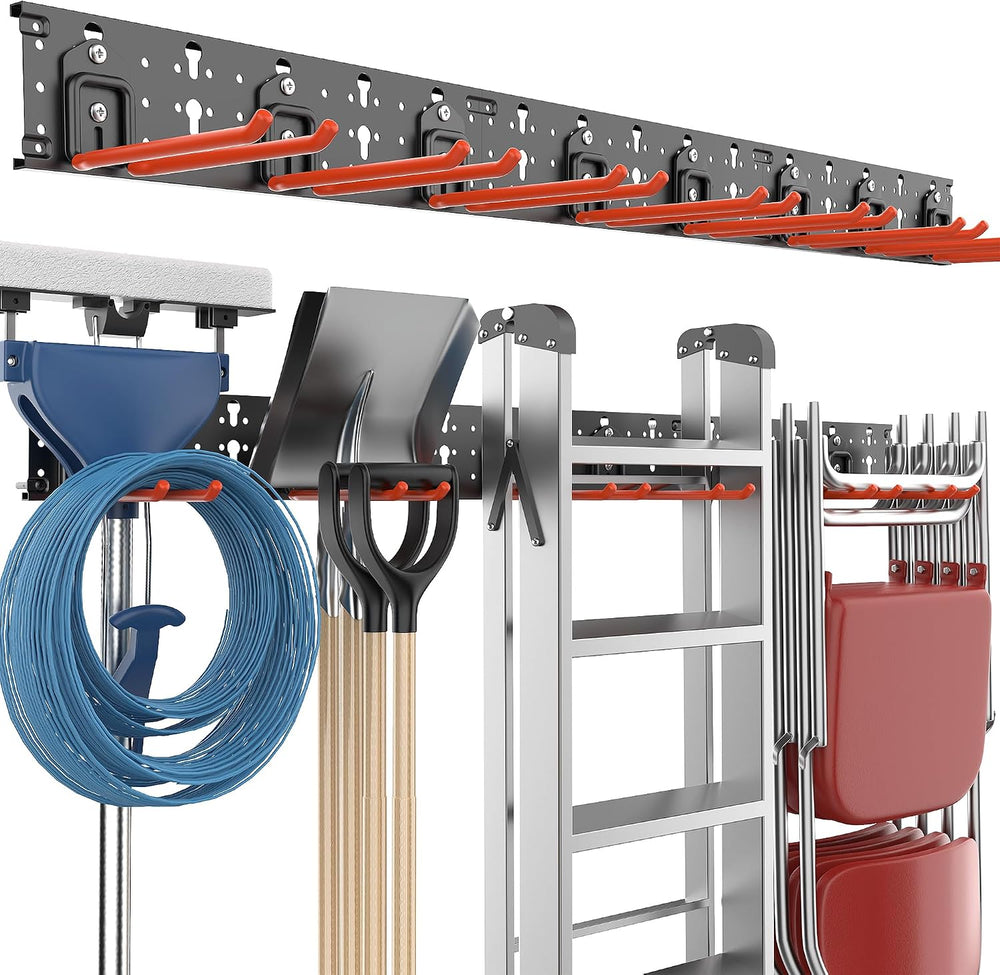 EVERHANGER Garage Tool Storage Organizer Wall Mount, Versatile Garden Tool Rack