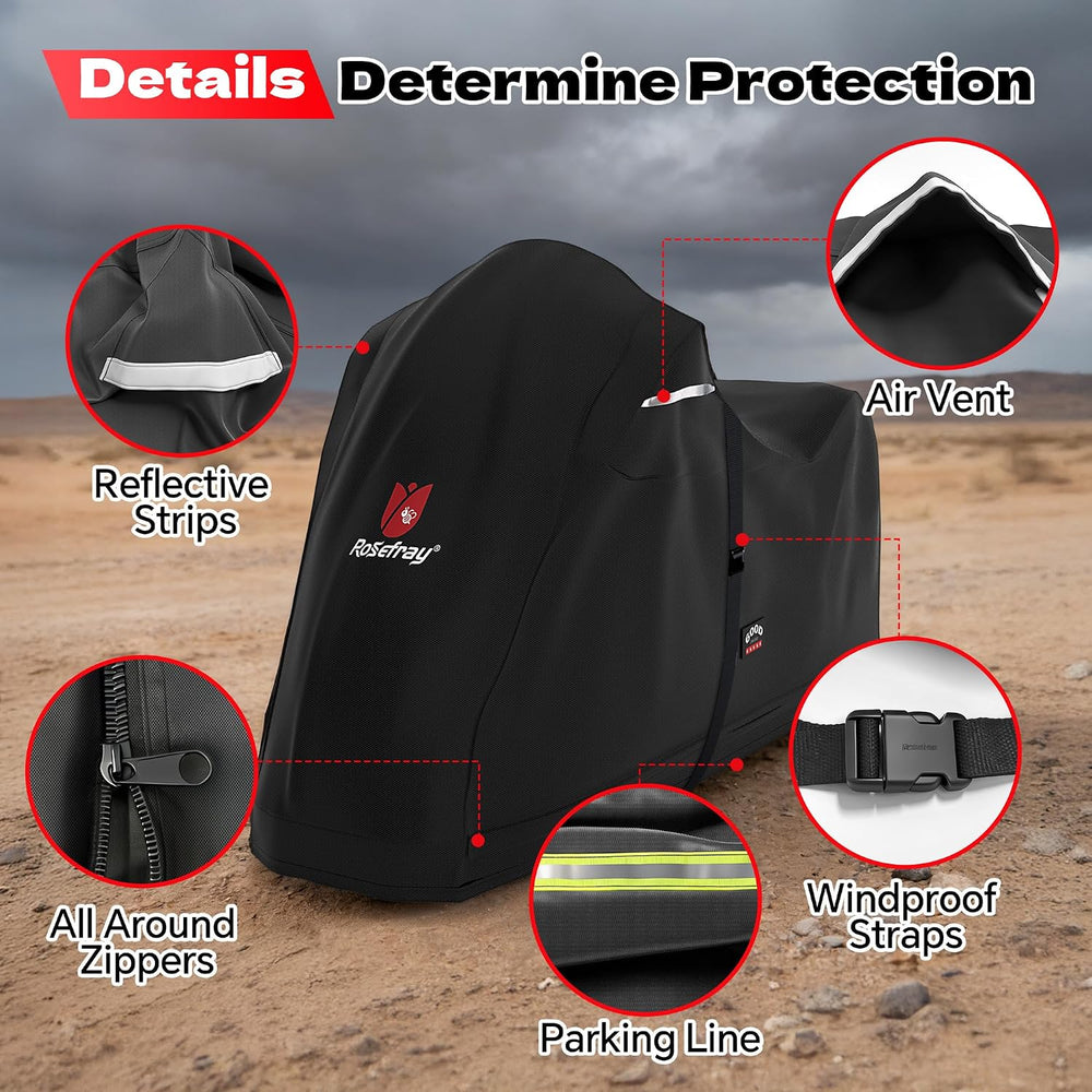 Full Enclosed Motorcycle Cover,600D Waterproof Motorcycle Cover Outdoor/Indoo...