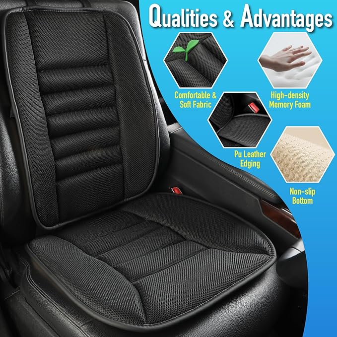 Car Seat Cushion with Back Support Pillow, Comfy Lumbar Support & Seat Cu...