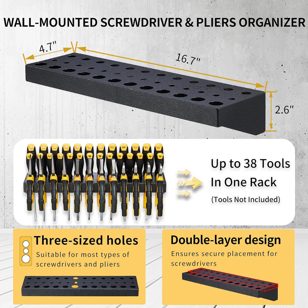 Wall Mount Hand Tool Organizer, Screwdriver Organizer, Pliers Holder, Hammer ...