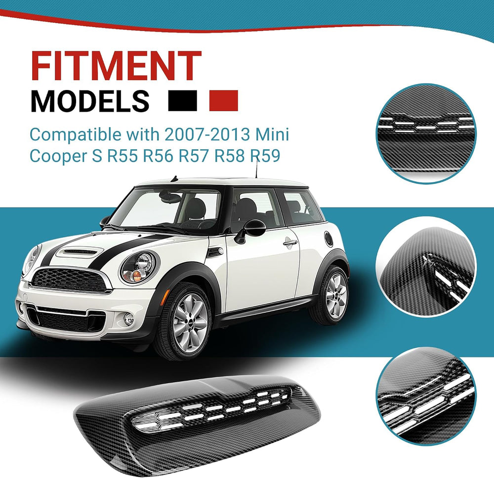 Kojem Hood Bonnet Air Intake Vent Scoop Cover Compatible with 2007-2013 Mini ...