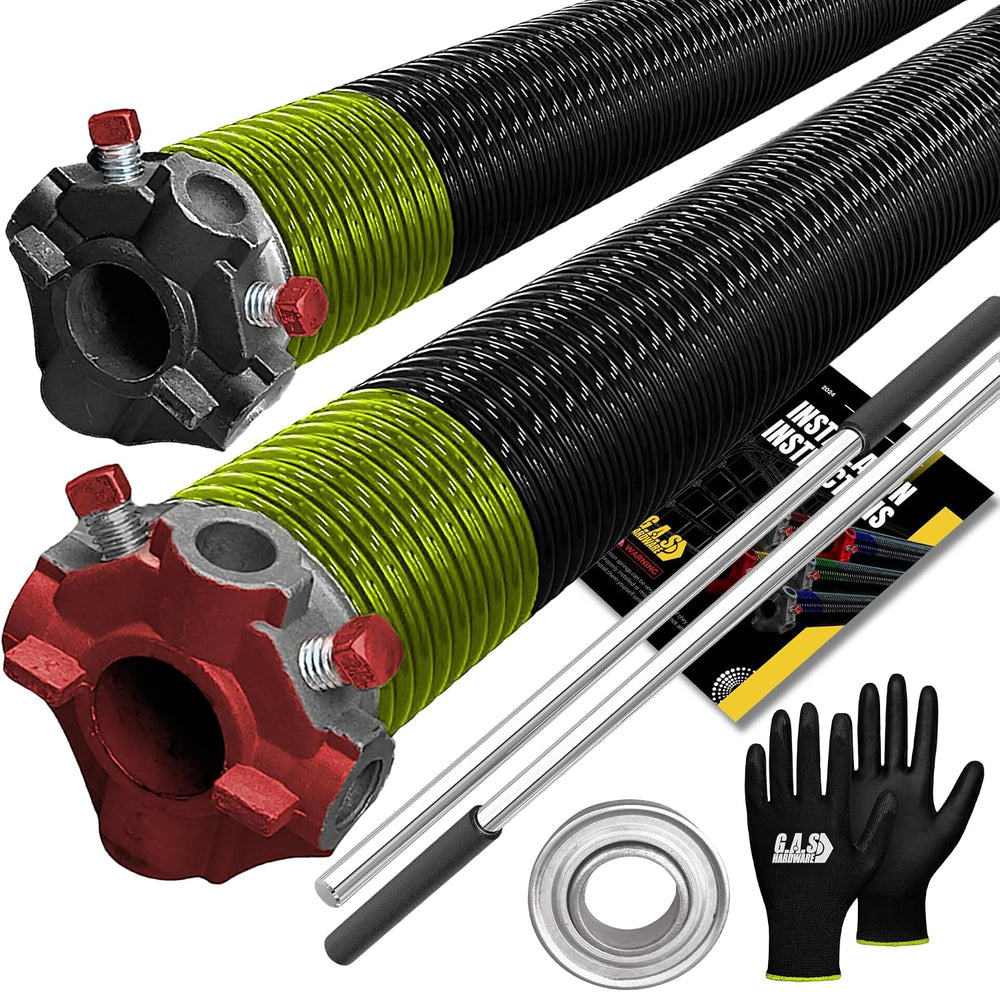 Garage Door Torsion Springs 207x2x25 Includes 1” Steel Bearing, and Winding Bars