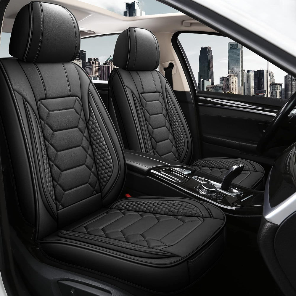 HAIYAOTIMES Leather Car Seat Covers Full Set, Waterproof Faux Leather Seat Co...