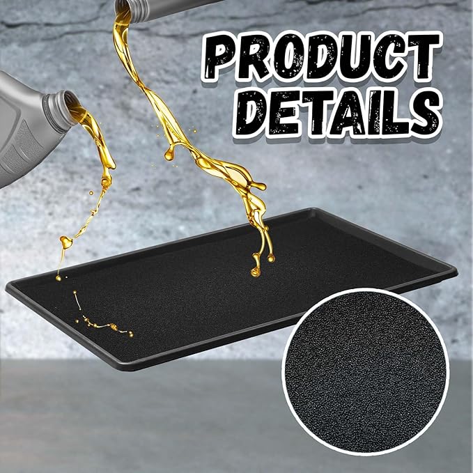 Uiifan 1 Set 35 x 24 x 1.4 Inch Oil Drain Drip Pan