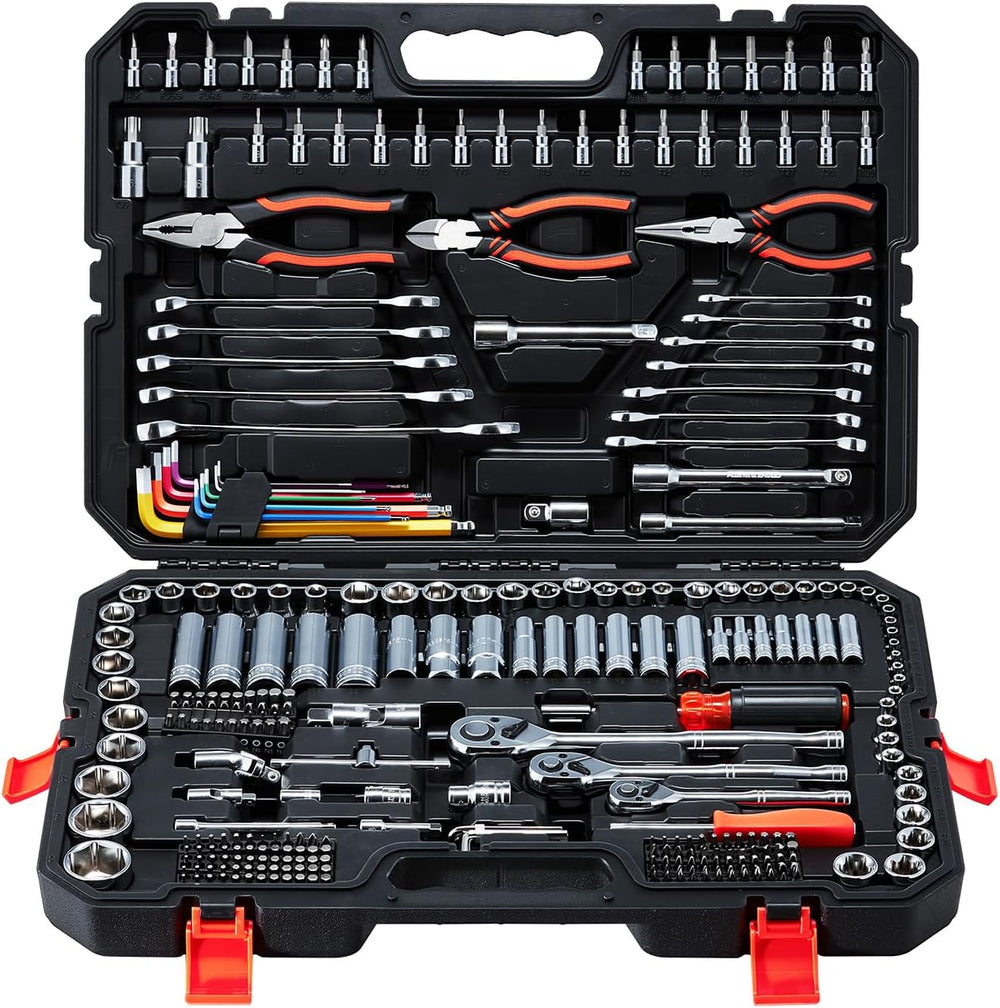 VEVOR Mechanics Tool Set, 314-Piece Mechanic Tool Kit, 1/4 in, 3/8 in, and 1/...