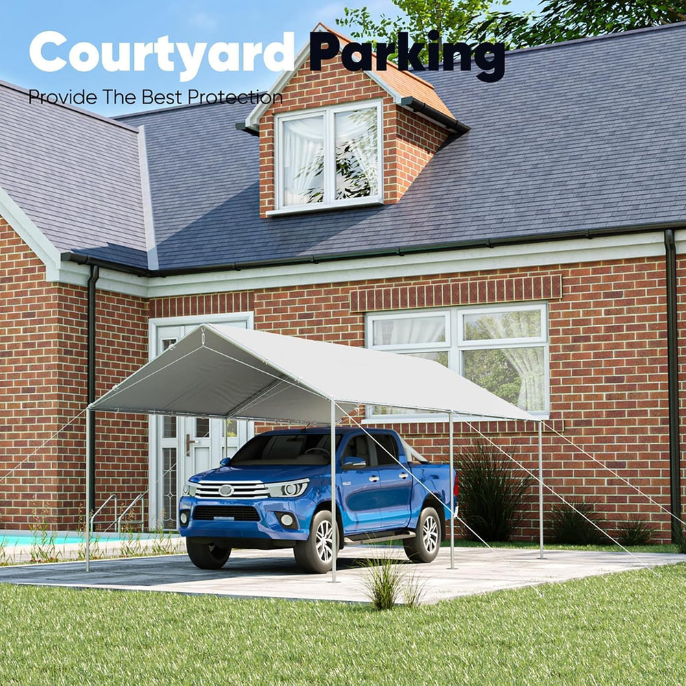 Quictent 10x20 ft Heavy Duty Car Canopy Galvanized Frame Carport Outdoor Part...