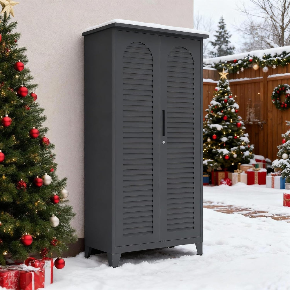 RYH 73" Tall Metal Outdoor Storage Cabinet(73" H × 35.4" W ×17...