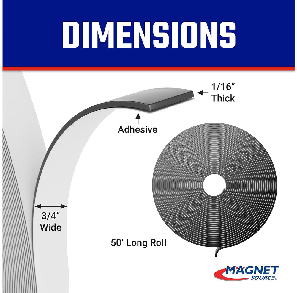 Master Magnetics ZG30A-Ax50BX Flexible Magnet Strip with Adhesive Back , 1/16...