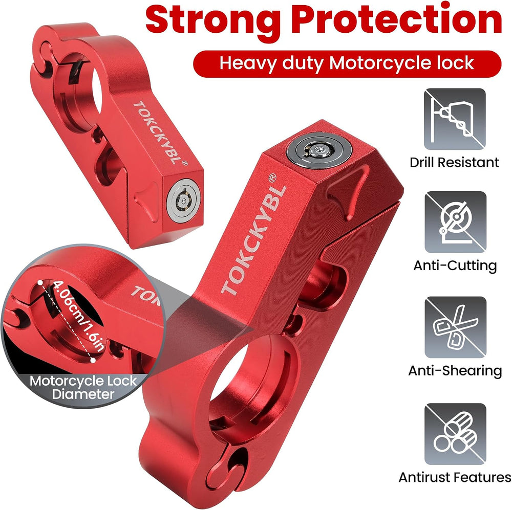 Upgrade Motorcycle Lock with 2 Heavy Duty Anti Theft Helmet