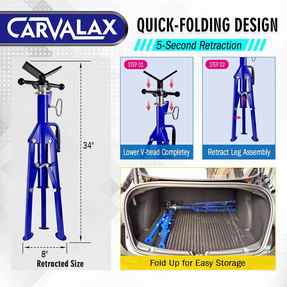 CARVALAX V-Head Pipe Jack Stands, Adjustable Pipe Stand for Welding | 28&quot...
