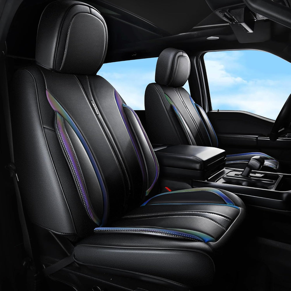 CAR PASS Nappa Leather Car Seat Covers, Durable Waterproof Luxury Universal f...