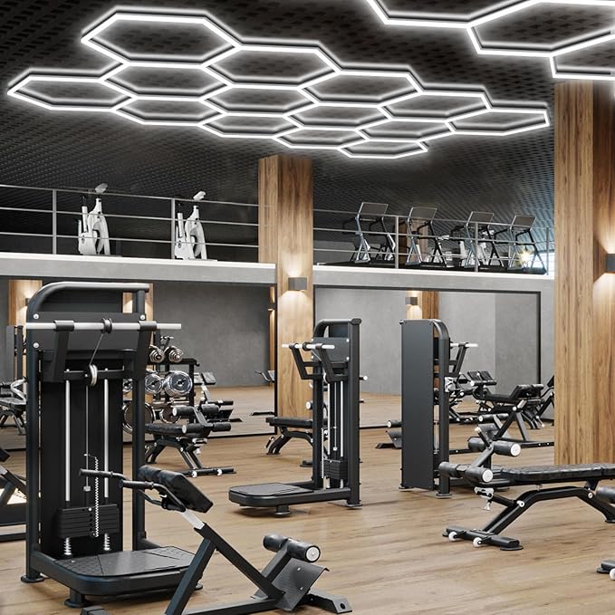 BRILLIHOOD Hexagon Garage Lights, LED Honeycomb Garage Lights, 6500K Super