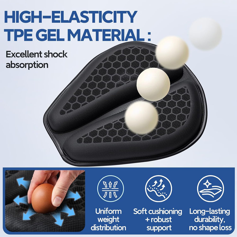 Motorcycle Gel Seat Cushion Large 3DHoneycomb Structure Shock Absorption Fold...