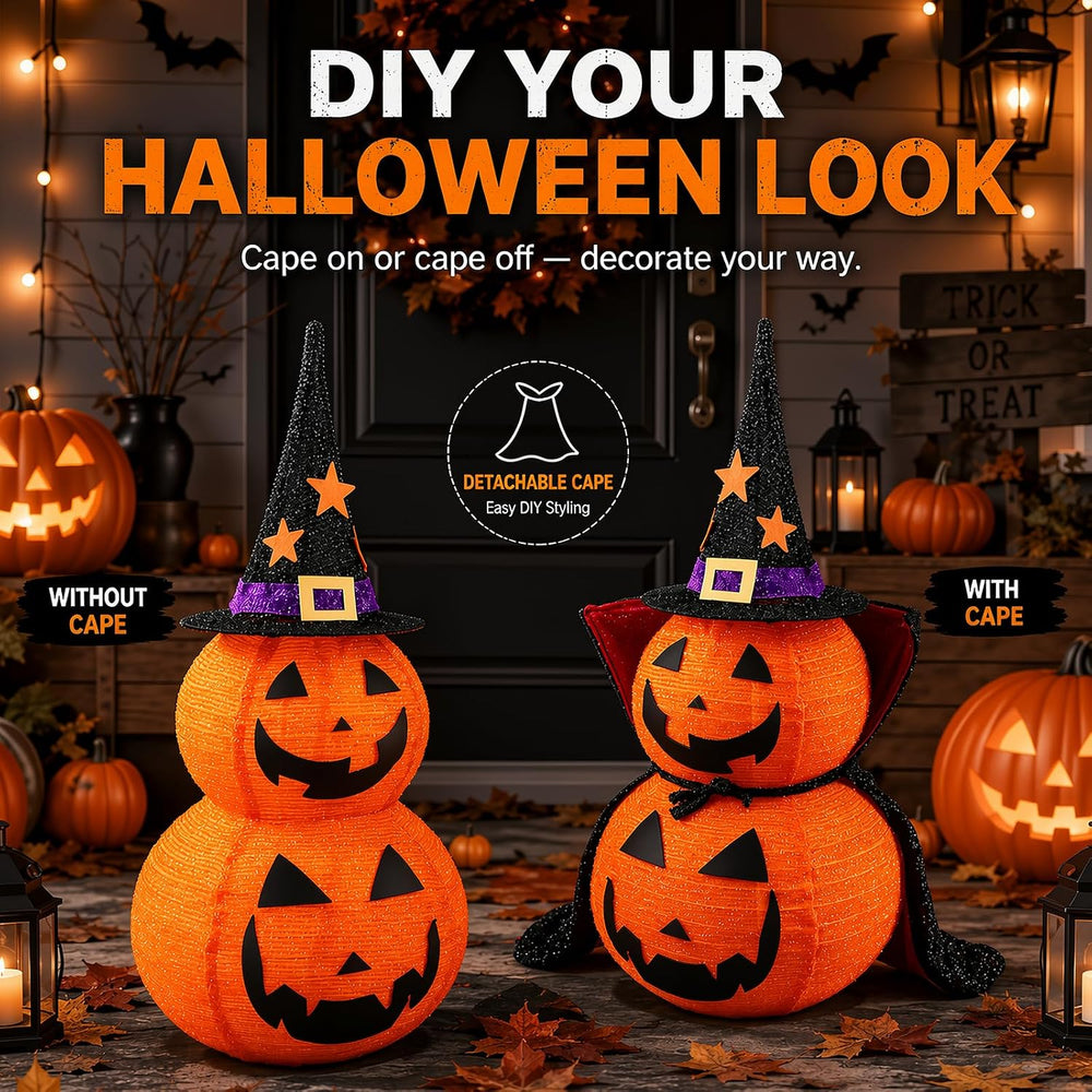 3FT Collapsible Halloween Pumpkin Decorations for Porch, Yard, Home