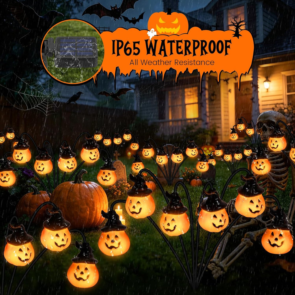 4 Pack Pumpkin Solar Halloween Lights Outdoor,Halloween Decorations