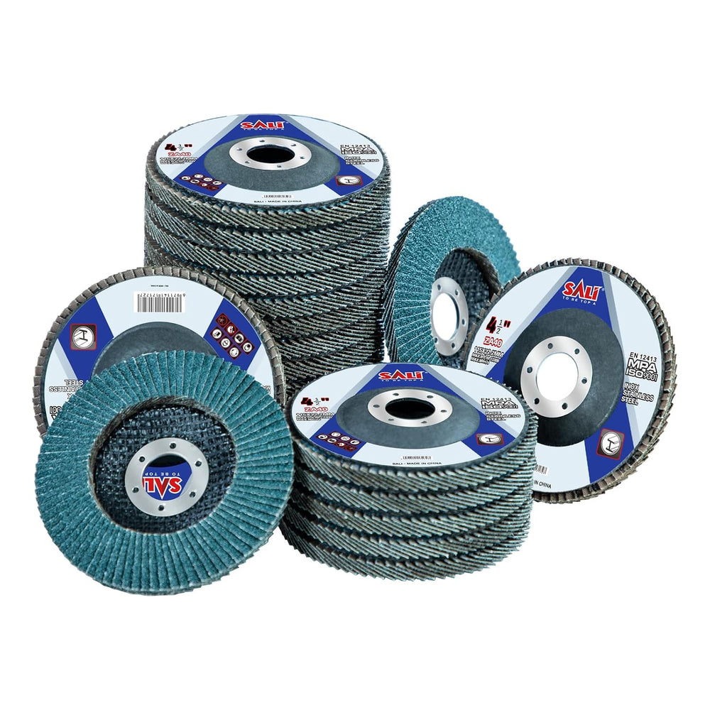 Sali 20 Pack Zirconia Flap Disc 40 Grit 4.5" x 7/8-Inch Sanding Disc Bev...
